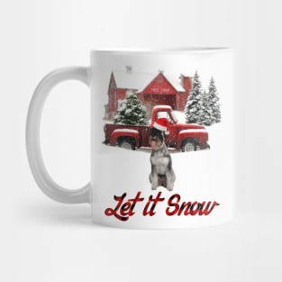 Standard Schnauzer Let It Snow Tree Farm Red Truck Christmas Mug